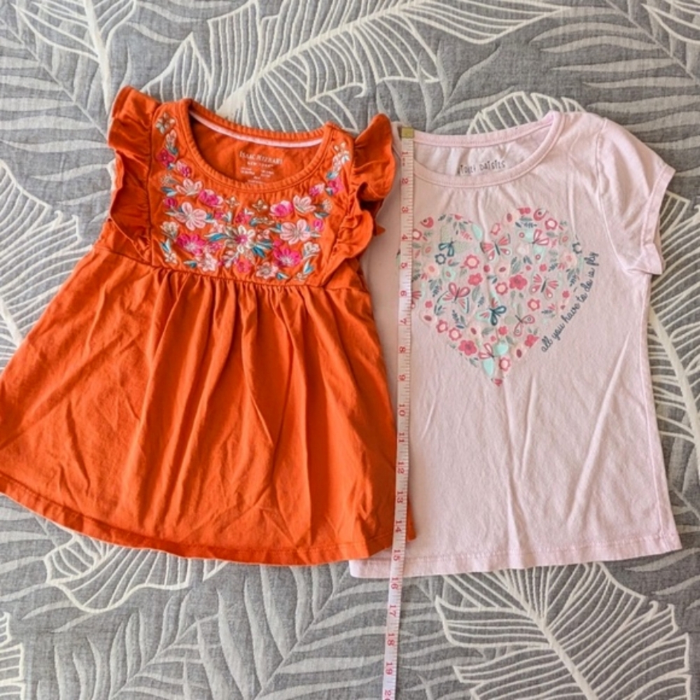 Bundle of 2 100% Cotton Isaak Mizrahi & Violet Daisies Girl T-shirts Tops